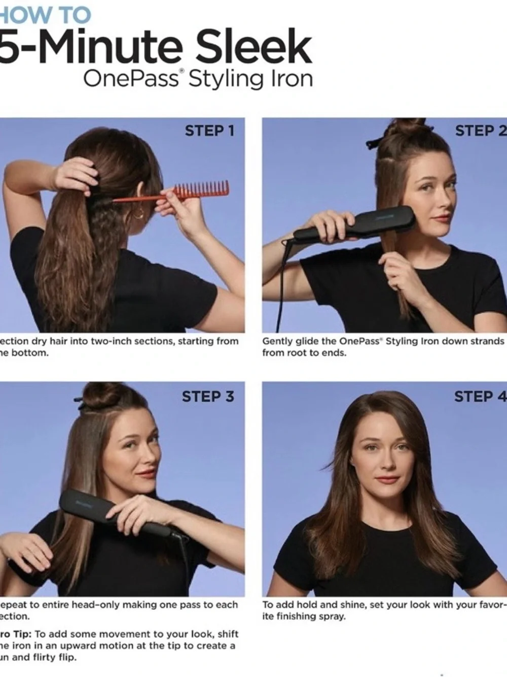 Bio Ionic OnePass Black Ceramic Flat Iron Hair Straightener